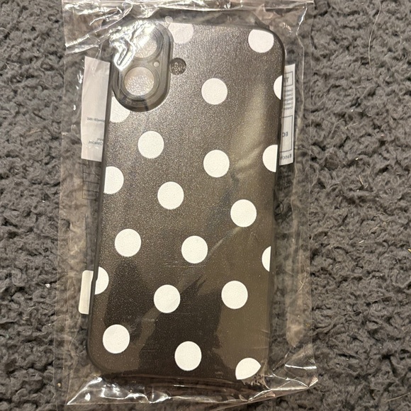 SHEIN Black and White Polka Dot Phone Case - Picture 1 of 1